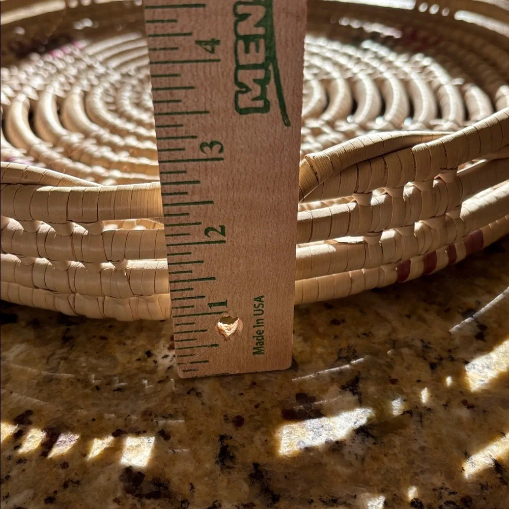 Vintage Hand Woven Coil African Basket large tray 16” wall decor gallery dining‎
